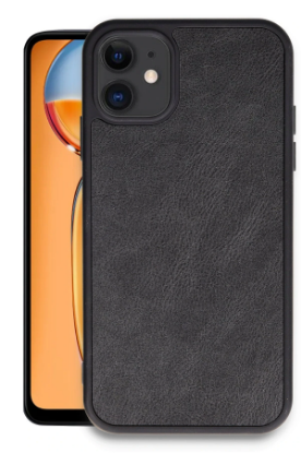 Newface iPhone 11 Kılıf Aras Deri Kapak - Siyah resmi