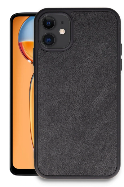 Newface iPhone 11 Kılıf Aras Deri Kapak - Siyah resmi