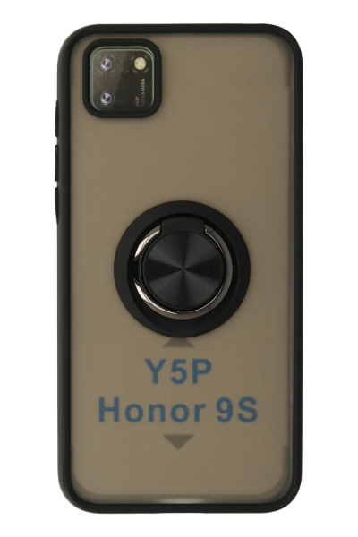 Newface Huawei Y5P Kılıf Montreal Yüzüklü Silikon Kapak - Siyah resmi