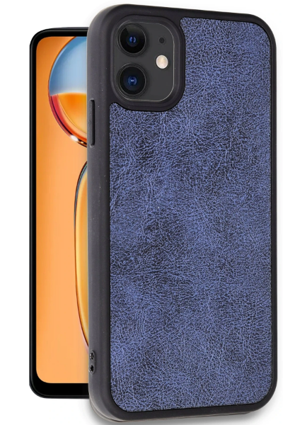Newface iPhone 11 Kılıf Aras Deri Kapak - Lacivert resmi