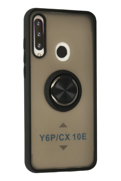 Newface Huawei Y6P Kılıf Montreal Yüzüklü Silikon Kapak - Siyah resmi