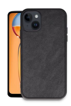 Newface iPhone 14 Kılıf Aras Deri Kapak - Siyah resmi