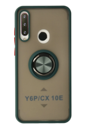 Newface Huawei Y6P Kılıf Montreal Yüzüklü Silikon Kapak - Yeşil resmi