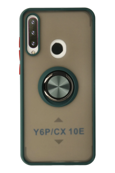 Newface Huawei Y6P Kılıf Montreal Yüzüklü Silikon Kapak - Yeşil resmi