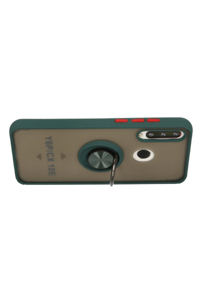 Newface Huawei Y6P Kılıf Montreal Yüzüklü Silikon Kapak - Yeşil resmi