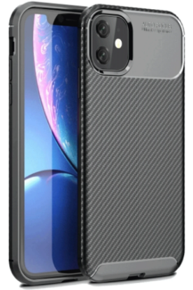 Newface iPhone 11 Kılıf Auto Focus Karbon Kapak - Siyah resmi