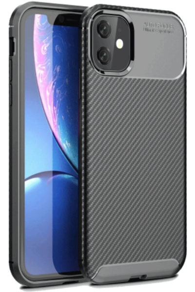 Newface iPhone 11 Kılıf Auto Focus Karbon Kapak - Siyah resmi