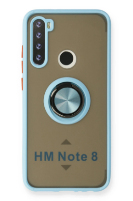 Newface Xiaomi Redmi Note 8 Kılıf Montreal Yüzüklü Silikon Kapak - Buz Mavi resmi