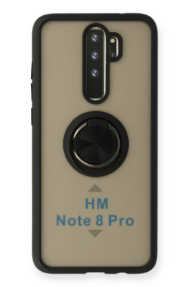 Newface Xiaomi Redmi Note 8 Pro Kılıf Montreal Yüzüklü Silikon Kapak - Siyah resmi