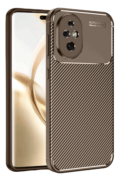 Newface Honor 200 Kılıf Auto Focus Karbon Kapak - Kahverengi resmi