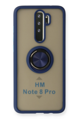 Newface Xiaomi Redmi Note 8 Pro Kılıf Montreal Yüzüklü Silikon Kapak - Lacivert resmi