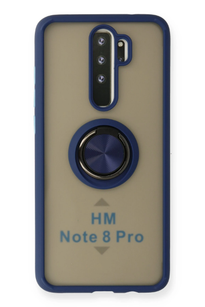 Newface Xiaomi Redmi Note 8 Pro Kılıf Montreal Yüzüklü Silikon Kapak - Lacivert resmi