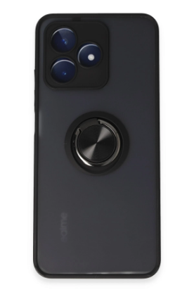 Newface Realme C53 Kılıf Montreal Yüzüklü Silikon Kapak - Siyah resmi