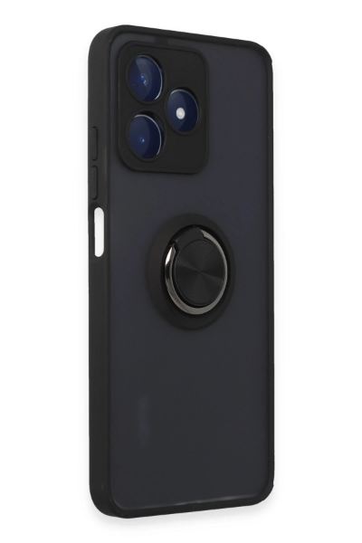 Newface Realme C53 Kılıf Montreal Yüzüklü Silikon Kapak - Siyah resmi