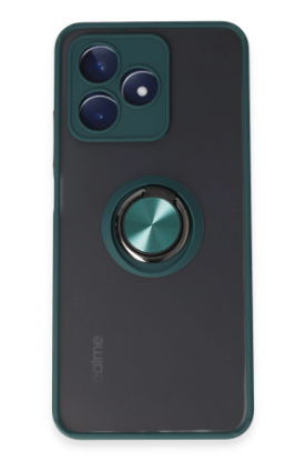 Newface Realme C53 Kılıf Montreal Yüzüklü Silikon Kapak - Yeşil resmi