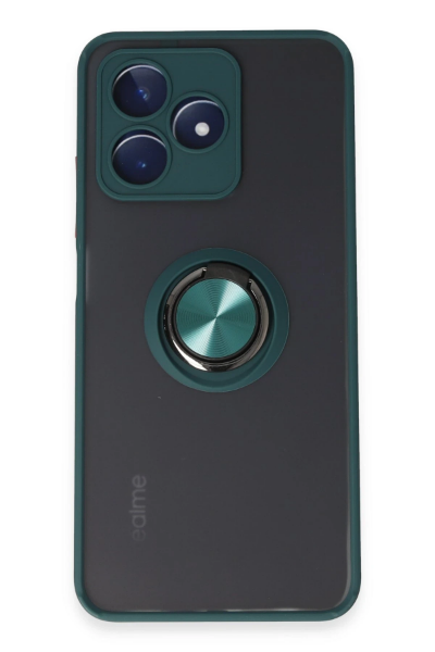 Newface Realme C53 Kılıf Montreal Yüzüklü Silikon Kapak - Yeşil resmi