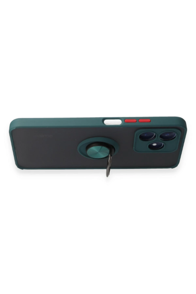 Newface Realme C53 Kılıf Montreal Yüzüklü Silikon Kapak - Yeşil resmi