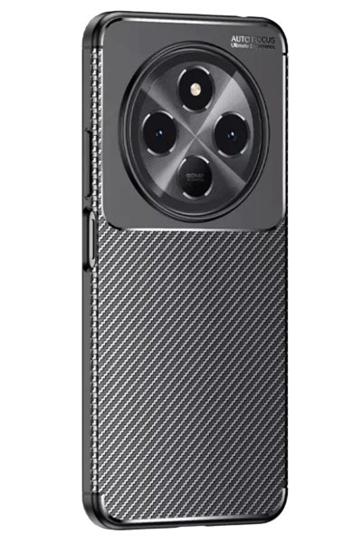 Newface Tecno Spark 30 Kılıf Auto Focus Karbon Kapak - Siyah resmi