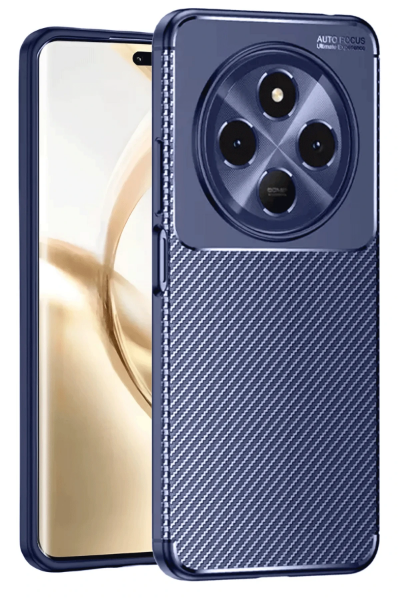 Newface Tecno Spark 30 Kılıf Auto Focus Karbon Kapak - Lacivert resmi
