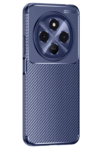Newface Tecno Spark 30 Kılıf Auto Focus Karbon Kapak - Lacivert resmi