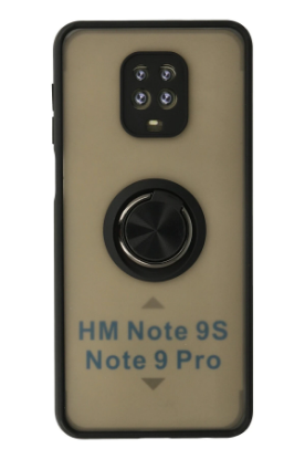 Newface Xiaomi Redmi Note 9 Pro Kılıf Montreal Yüzüklü Silikon Kapak - Siyah resmi