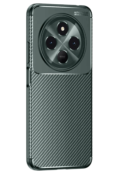 Newface Tecno Spark 30 Kılıf Auto Focus Karbon Kapak - Koyu Yeşil resmi