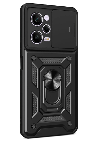 Newface Xiaomi Redmi Note 12 Pro 5G Kılıf Pars Lens Yüzüklü Silikon - Siyah resmi