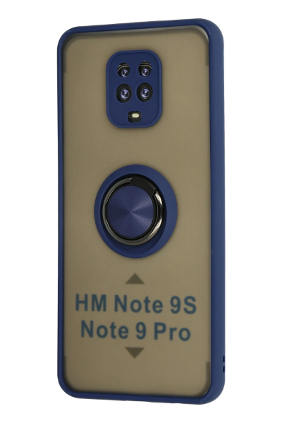 Newface Xiaomi Redmi Note 9 Pro Kılıf Montreal Yüzüklü Silikon Kapak - Lacivert resmi