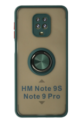 Newface Xiaomi Redmi Note 9 Pro Kılıf Montreal Yüzüklü Silikon Kapak - Yeşil resmi