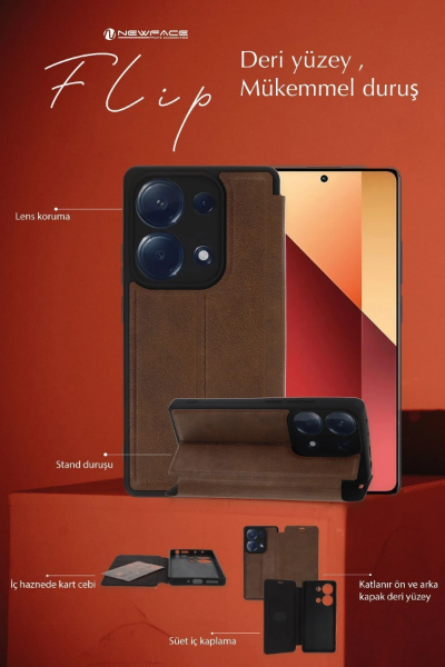 Newface Xiaomi Redmi Note 13 Pro 5G Kılıf Flip Cover - Taba resmi