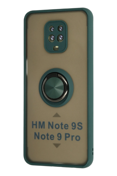 Newface Xiaomi Redmi Note 9 Pro Kılıf Montreal Yüzüklü Silikon Kapak - Yeşil resmi