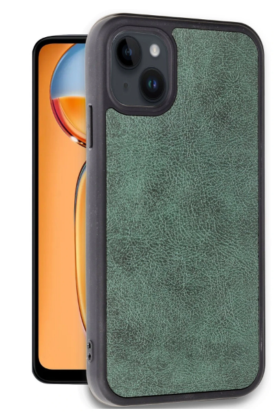 Newface iPhone 15 Kılıf Aras Deri Kapak - Koyu Yeşil resmi