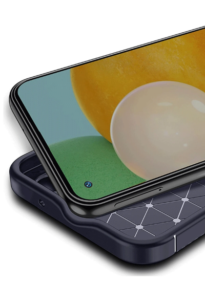 Newface Tecno Spark 30 Pro Kılıf Auto Focus Karbon Kapak - Lacivert resmi