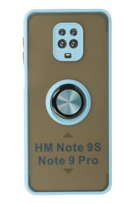 Newface Xiaomi Redmi Note 9 Pro Kılıf Montreal Yüzüklü Silikon Kapak - Buz Mavi resmi