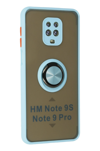Newface Xiaomi Redmi Note 9 Pro Kılıf Montreal Yüzüklü Silikon Kapak - Buz Mavi resmi