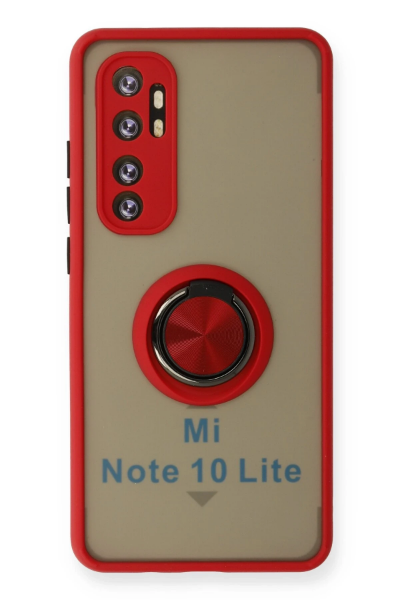 Newface Xiaomi Mi Note 10 Lite Kılıf Montreal Yüzüklü Silikon Kapak - Kırmızı resmi