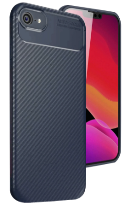 Newface iPhone 16E Kılıf Auto Focus Karbon Kapak - Lacivert resmi