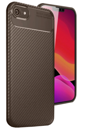 Newface iPhone 16E Kılıf Auto Focus Karbon Kapak - Kahverengi resmi