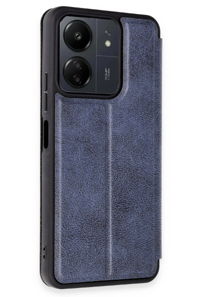 Newface Xiaomi Redmi 13C Kılıf Flip Cover - Lacivert resmi