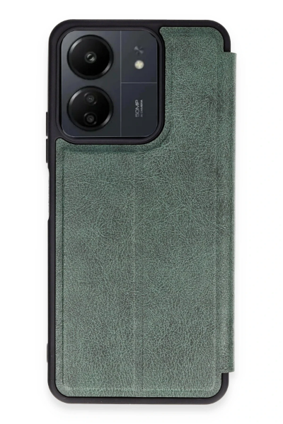 Newface Xiaomi Redmi 13C Kılıf Flip Cover - Koyu Yeşil resmi