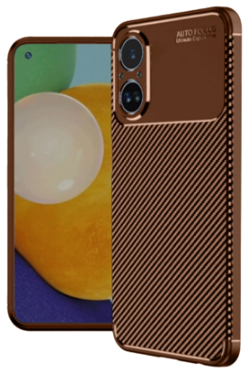 Newface Realme 12 Lite Kılıf Auto Focus Karbon Kapak - Kahverengi resmi