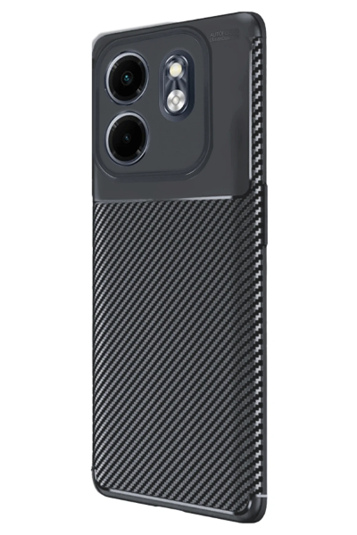Newface İnfinix Smart 9 Kılıf Auto Focus Karbon Kapak - Siyah resmi