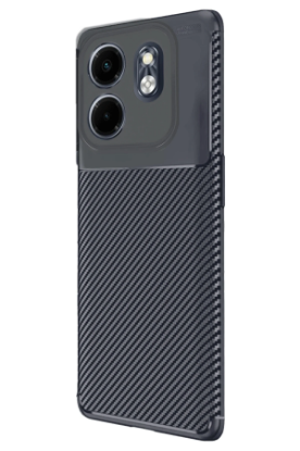 Newface İnfinix Smart 9 Kılıf Auto Focus Karbon Kapak - Lacivert resmi