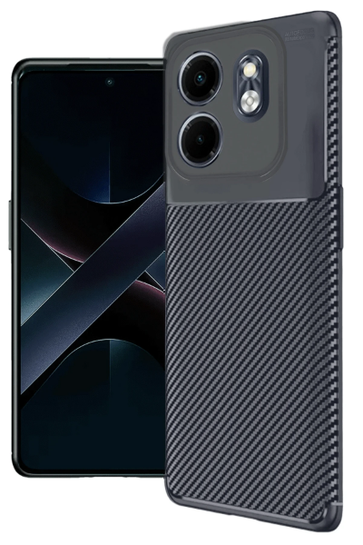 Newface İnfinix Smart 9 Kılıf Auto Focus Karbon Kapak - Lacivert resmi