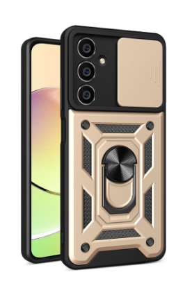 Newface Samsung Galaxy A05 Kılıf Pars Lens Yüzüklü Silikon - Gold resmi