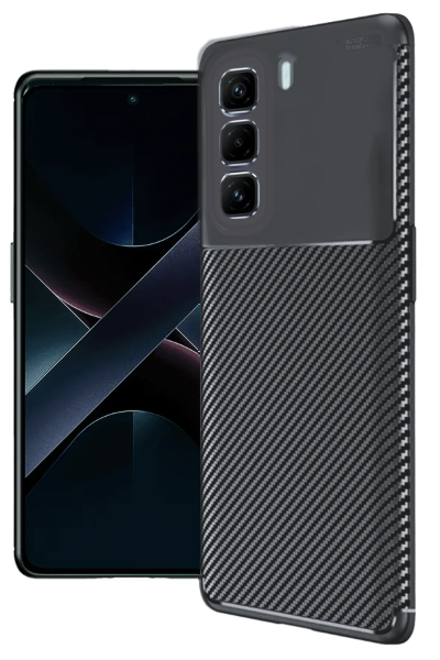 Newface İnfinix Hot 50 4G Kılıf Auto Focus Karbon Kapak - Siyah resmi