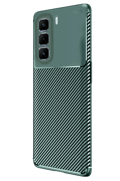 Newface İnfinix Hot 50 Pro Plus 4G Auto Focus Karbon Kapak - Koyu Yeşil resmi