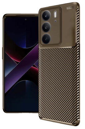 Newface Realme C75 4G Auto Focus Karbon Kapak - Kahverengi resmi