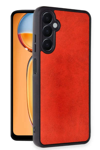 Newface Samsung Galaxy A25 5G Kılıf Aras Deri Kapak - Kırmızı resmi