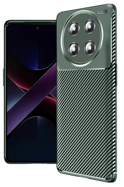 Newface Honor Magic 7 Lite Kılıf Auto Focus Karbon Kapak - Koyu Yeşil resmi